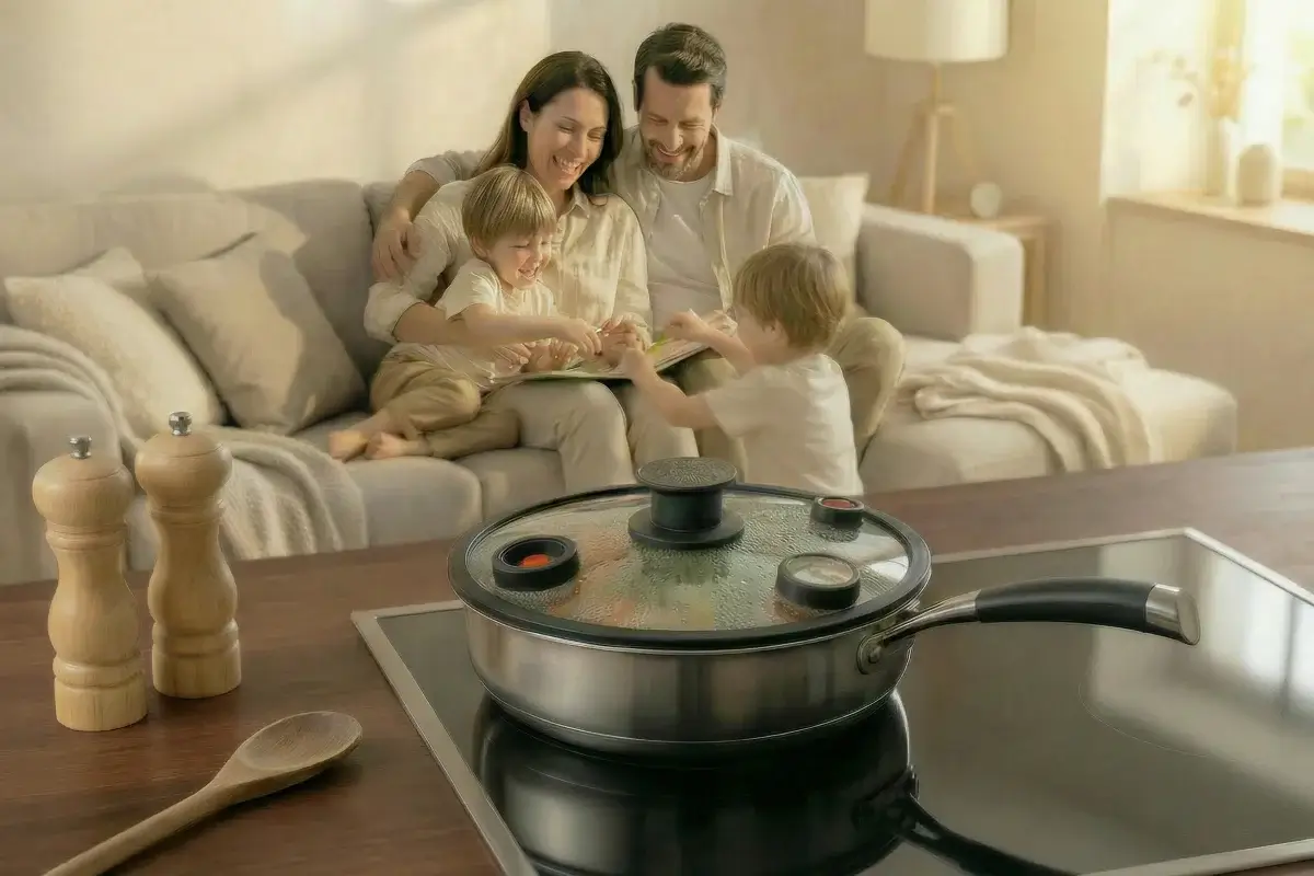 Ingrédients de légumes frais prêts pour une cuisson basse température : poivron, avocat, tomates, oignon, haricots noirs et épices