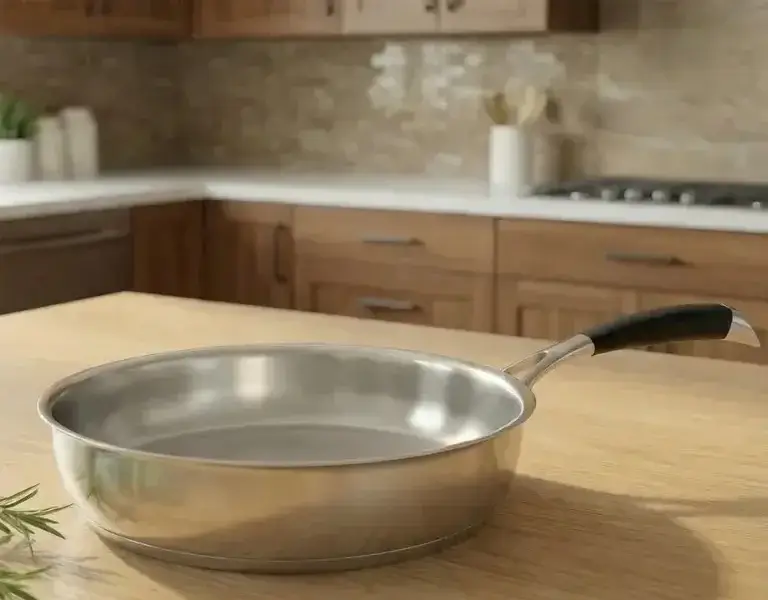 Poêle en inox Vitalid illustrant l’évolution des ustensiles utilisés dans l’histoire de la cuisson basse température